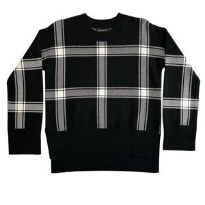 Banana Republic Lenzing - Ecovero Serene Sweater Black White Windowpane XS NWT